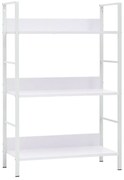 vidaXL Etajeră cărți 3 rafturi, alb, 60x27,6x90,5 cm, lemn prelucrat