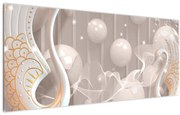 Tablou - Lebede fermecate (120x50 cm)