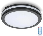 LED plafonieră baie cu senzor LED/24W/230V pr. 30 cm negru + DO