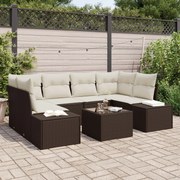 vidaXL Set de canapele pentru grădină 7 pcs Maro Rattan poli