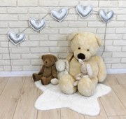 Decorative ghirlandă din piele ecologica Baby Nellys Inimi - argint