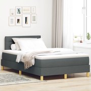 vidaXL Pat boxspring cu saltea Gri închis 120 x 200 cm țesătură