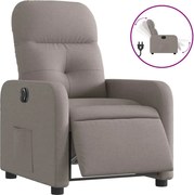 vidaXL Fotoliu rabatabil electric, gri taupe, material textil