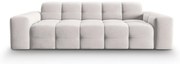 Canapea gri deschis cu tapițerie din catifea 222 cm Kendal – Micadoni Home