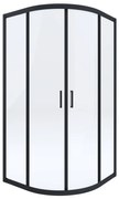 Cabina de dus semirotunda Deante Funkia negru cu usi culisante 80x80 cm