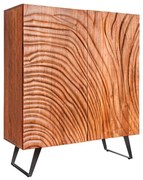 Comoda inalta cu model 3D, Lemn Salcam, Maro, FLUID 120cm