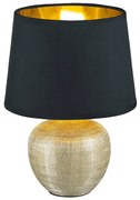 Veioză din ceramică și pânză Trio Luxor, înălțime 26 cm, negru