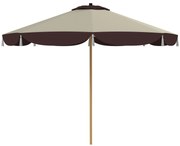 Outsunny Umbrelă de Soare cu UPF 50+ și 8 spițe, Φ2,66x2,34 m, Bej | Aosom Romania