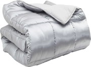 vidaXL Duvet de iarnă Argintiu 135 x 200 cm Satin și Microfibra
