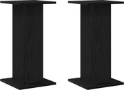 vidaXL Suporturi pentru Difuzoare 2 pcs Stejar Negru 30 x 30 x 60 cm