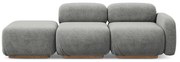 Șezlong modular gri cu tapițerie din țesătură bouclé (cu colț pe partea stângă) Ailani – Makamii
