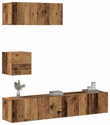vidaXL Set dulap TV 4 piese montat pe perete lemn vechi lemn prelucrat