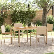 vidaXL Scaune de grădină stivuibile 4 pcs Crem și Marron