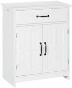 kleankin Mobilier baie, dulap baie pe picior cu două uși, sertar și raft reglabil, 60x30x75 cm, alb | Aosom Romania