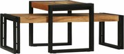 vidaXL Masă de cafea 2 pcs Maro 48 x 40 x 40 cm Lemn Solid de Acacia