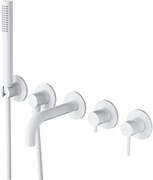 Baterie cada-dus incastrata Omnires Y finisaj alb mat 5 elemente cu corp ingropat pipa 17 cm