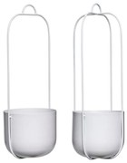 Set 2 ghivece suspendate din fier Hübsch Juro, gri deschis