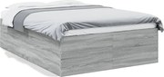 vidaXL Cadru de pat, gri sonoma, 140x190 cm, lemn prelucrat