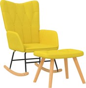 vidaXL Scaun balansoar cu taburet, galben muștar, textil