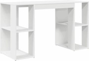 vidaXL Birou cu raft Alb 130 x 50.5 x 75 cm Lemn compozit