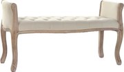 Banchetă de hol din lemn de cauciuc și in, 109×45×60 cm, „Entry"