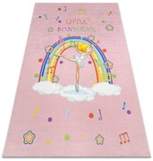 BAMBINO 41870 covor lavabil Balerina, curcubeu pentru copii anti-alunecare - roz