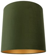 Abajur din catifea verde 40/40/40 cu interior auriu