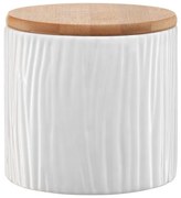Recipient depozitare cu capac din bambus 0.67L, model scoarta alba, Tuvo
