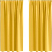 vidaXL Perdele Opaque cu Inel 2 pcs Galben muștar 175 x 140 cm