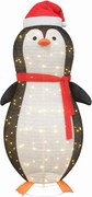 vidaXL Figură de pinguin de zăpadă Alb cald 78 x 178 cm țesătură