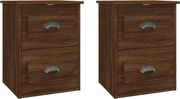 vidaXL Noptiere suspendate pe perete, 2 buc, stejar maro, 41,5x36x53cm