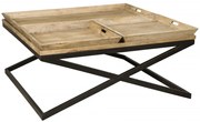 Masuta de cafea patrata din lemn 120x120x55 cm maro