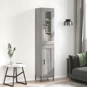 vidaXL Dulap înalt, gri sonoma, 34,5x34x180 cm, lemn prelucrat