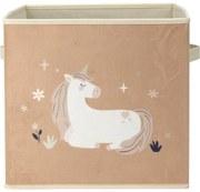 Cutie textilă pentru copii Unicorn dream bej,32 x 32 x 30 cm