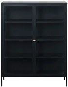 Vitrină neagră din metal 110x140 cm Carmel – Unique Furniture