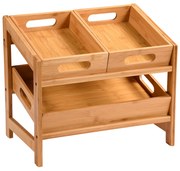 Raft de bucătărie cu tăvi retractabile, bambus, 39,5 x 26 cm, Kesper