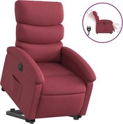 vidaXL Fotoliu electric rabatabil cu ridicare, roșu vin, textil
