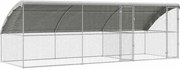 vidaXL Cușcă pentru pui 3 pcs Argintiu 600 x 200 x 198,5 cm