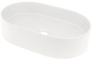 Lavoar pe blat compozit alb Deante Silia, oval, 55 cm Alb mat