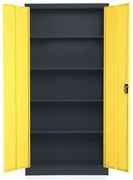 Dulap metalic universal, 90 x 40 x 185 cm, încuietoare cu cilindru, galben - ral 1023