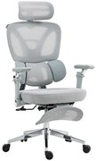METACHAIR FOAM SEAT Scaun ergonomic, cotiere 6D, suport lombar reglabil, spătar reglabil înălțime, tetieră 2D, suport picioare, mecanism multifunctional inclinare/blocare, pivotant, Mesh, Gri