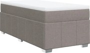 vidaXL Pat box spring cu saltea, gri taupe, 80x200 cm, textil