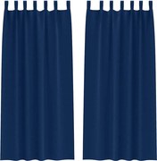 vidaXL Perdele Opaque cu Inel 2 pcs Albastru închis 225 x 140 cm