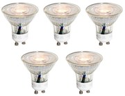 Set de 5 becuri LED GU10 50mm transparente 3W 200 lm 2200K