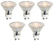 Set de 5 becuri LED GU10 50mm transparente 3W 200 lm 2200K