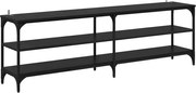 vidaXL Cabinet TV Stejar Negru 160 x 30 x 50 cm