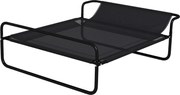 PawHut Pat Ridicat pentru Câini, Pat de Camping pentru Câini și Pisici cu Tetieră, Material Texteline Respirabil, pentru Interior și Exterior, 106 x 81 x 33 cm, Negru | Aosom Romania