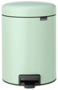 Cos de gunoi cu pedala Brabantia NewIcon 1008839, 5 L, Inchidere lina, Baza antiderapanta, Verde deschis
