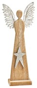 Inger din lemn ANGEL SILVER 26 cm natural