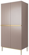 Dulap Nicole dormitor 100 cm - MDF roz antic / picioare aurii